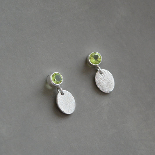 Peridot sterling silver stud earrings.