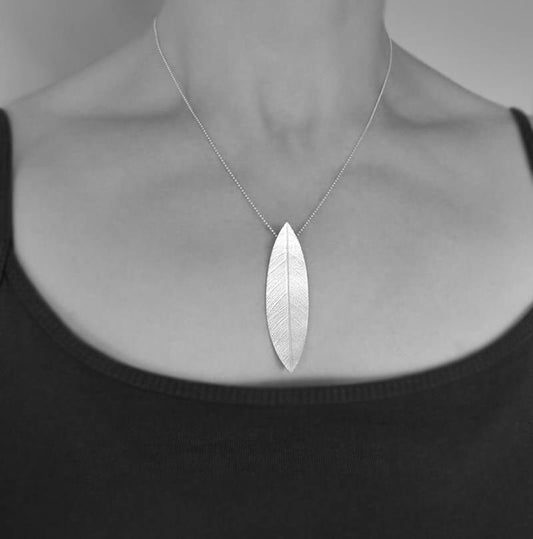 Sterling silver leaf necklace. MADE TO ORDER.