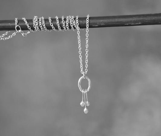 Small sterling silver oval pendant.