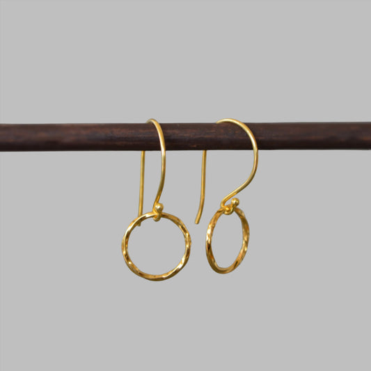 24k gold vermeil twisted circle earrings