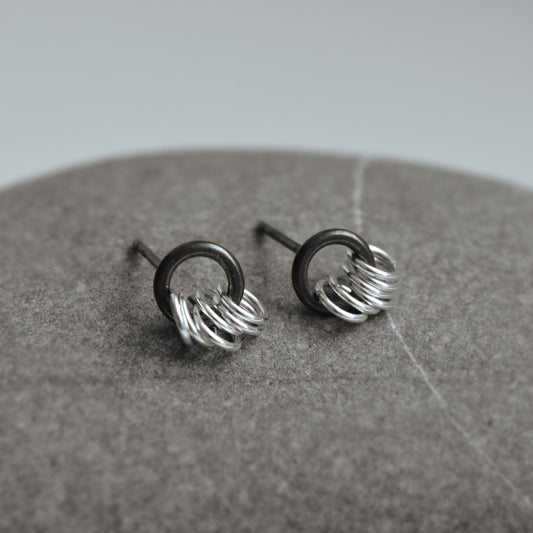 Sterling silver circle stud earrings
