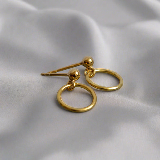 24k gold vermeil ball and circle studs.