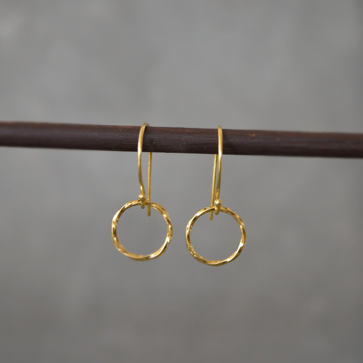 24k Gold Vermeil Circle Earrings.
