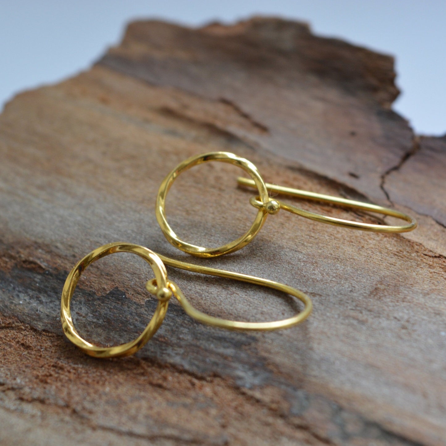 24k Gold Vermeil Circle Earrings.