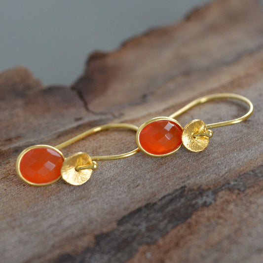 24k gold vermeil and carnelian earrings.