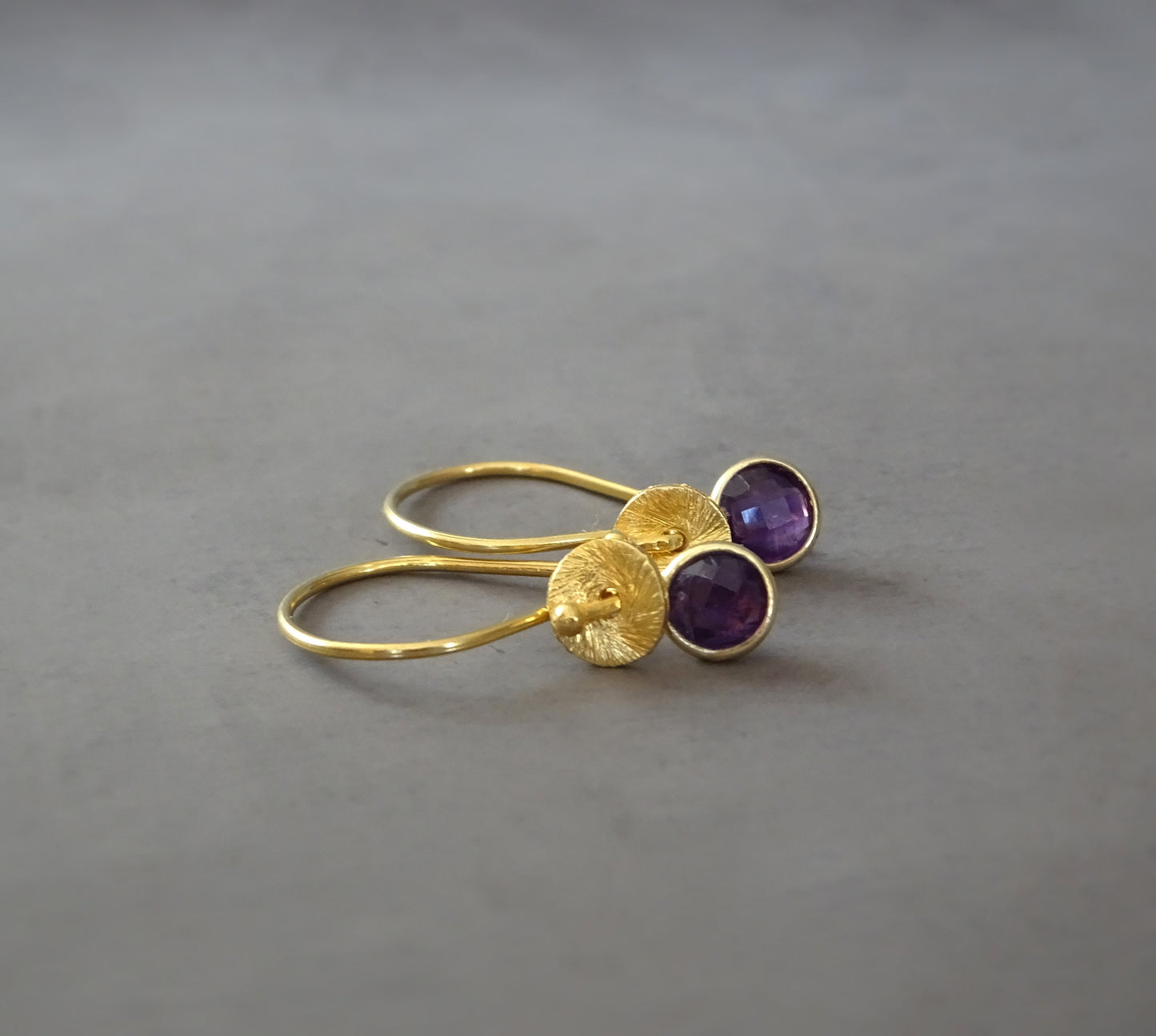 24k gold vermeil and amethyst earrings.