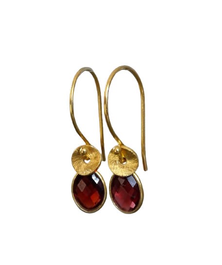 24k gold vermeil and garnet earrings.