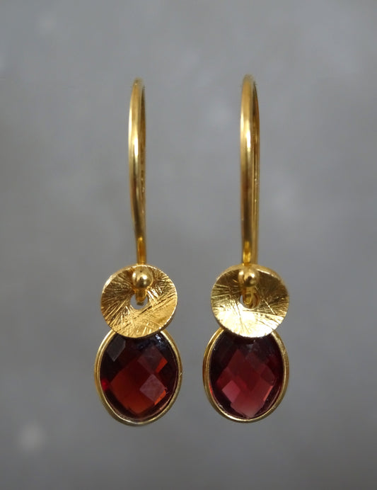 24k gold vermeil and garnet earrings.