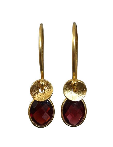 24k gold vermeil and garnet earrings.