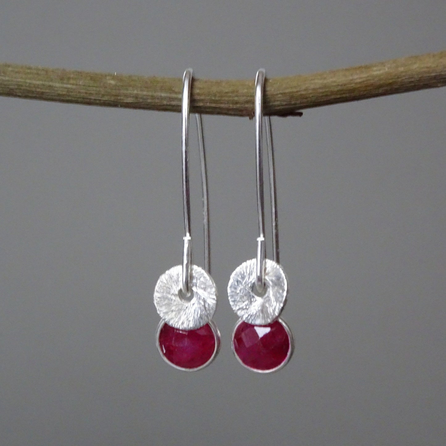sterling silver ruby earrings