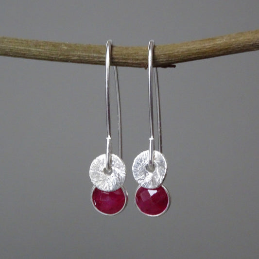 sterling silver ruby earrings