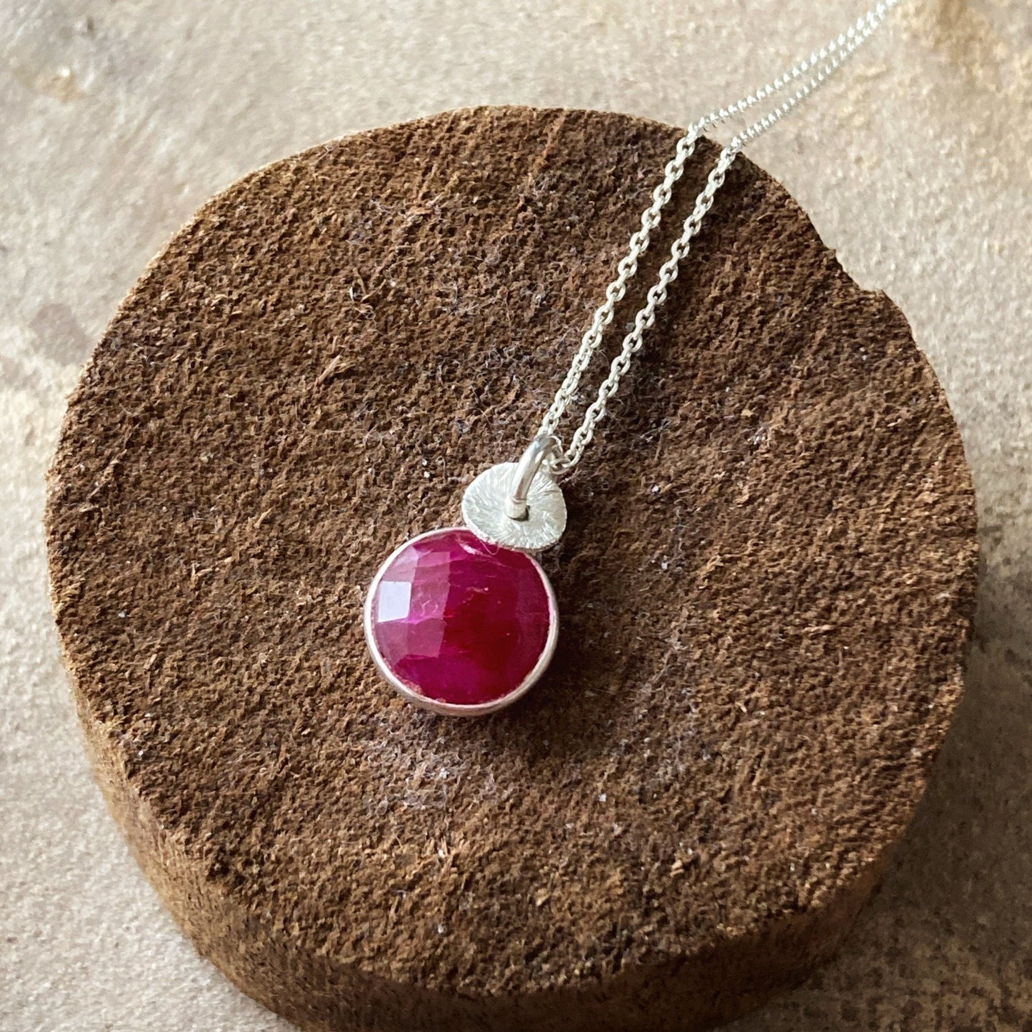 Sterling Silver Ruby Necklace.