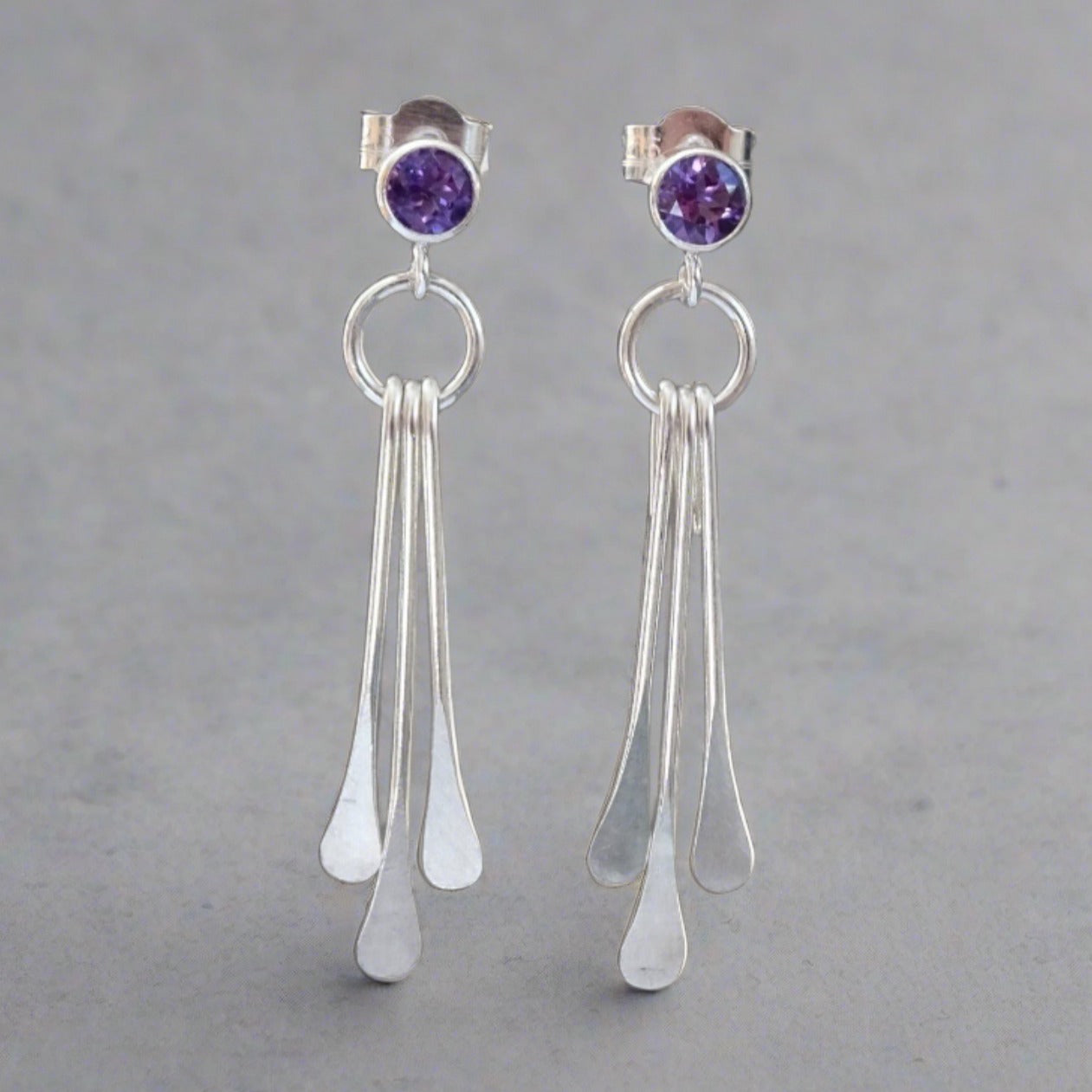 sterling silver amethyst earrings