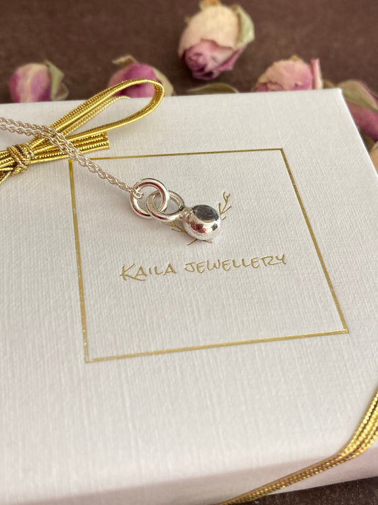 Sterling Silver Pebble Charm Necklace