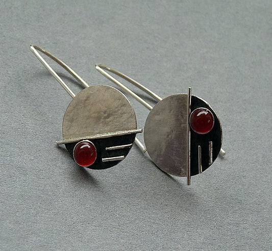 Sterling silver earrings with carnelian.