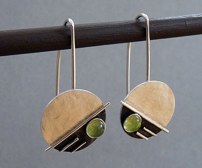 Peridot sterling silver earrings.