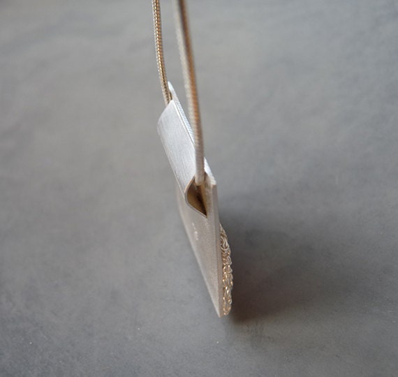 Sterling silver and fine silver contemporary necklace. MADE TO ORDER.