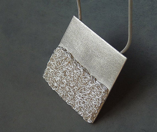 Sterling silver and fine silver contemporary necklace. MADE TO ORDER.