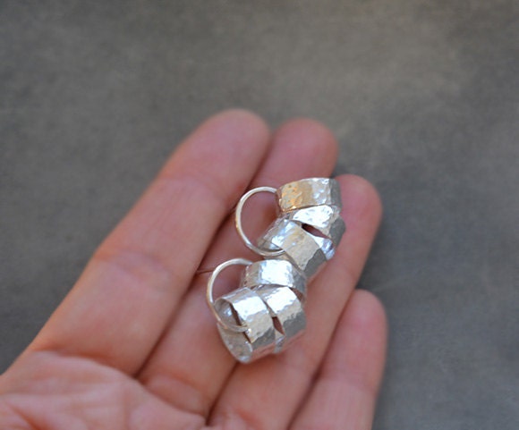 Sterling silver circle stud earrings.