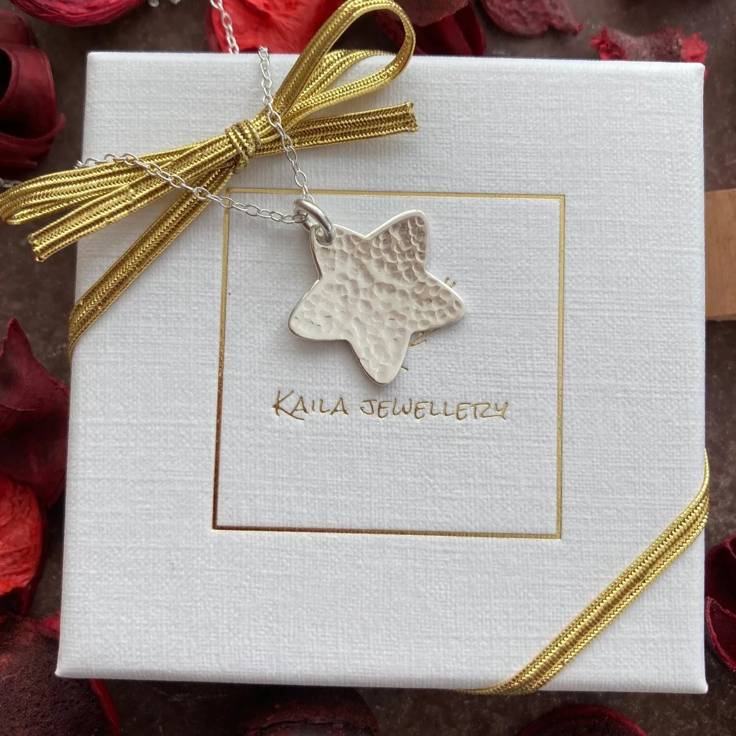 Sterling silver star necklace.