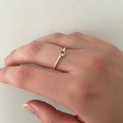 Citrine sterling silver stackable ring