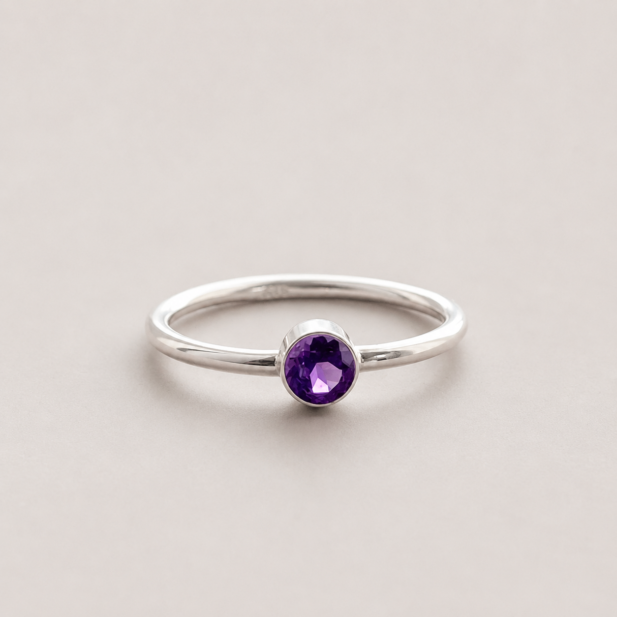 Handmade Sterling Silver Amethyst Ring: February Birthstone