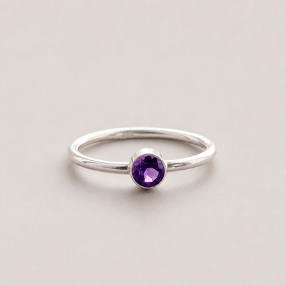 Handmade Sterling Silver Amethyst Ring: February Birthstone