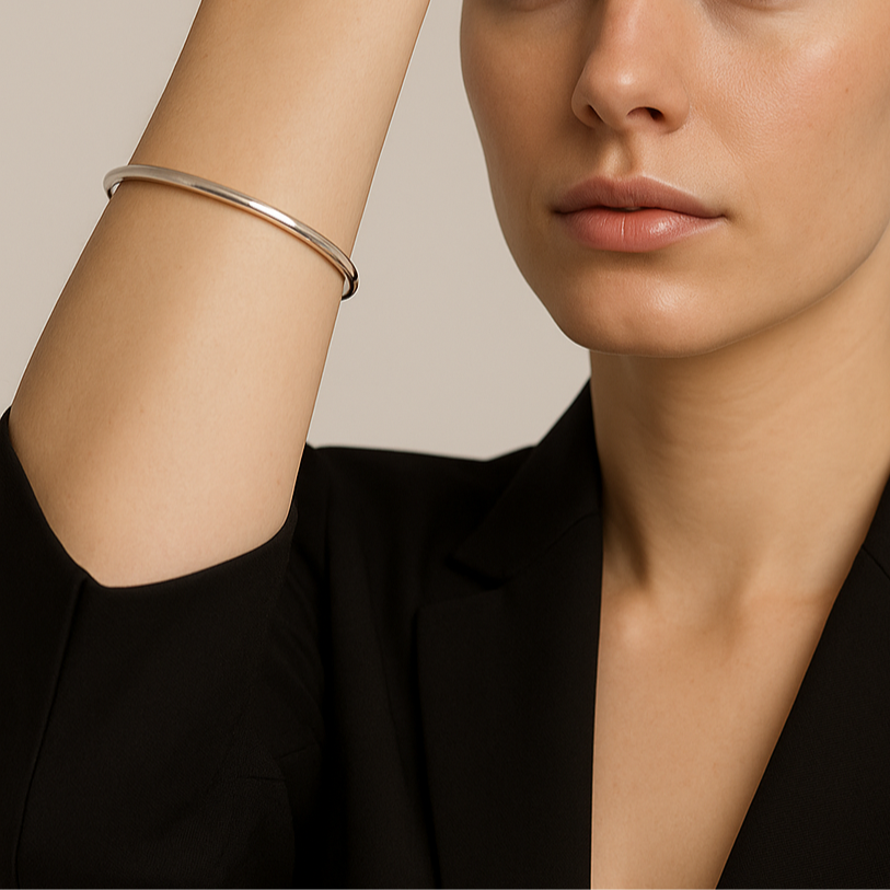 High Polished, Smooth Sterling Silver 3mm Bangle