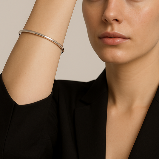 High Polished, Smooth Sterling Silver 3mm Bangle