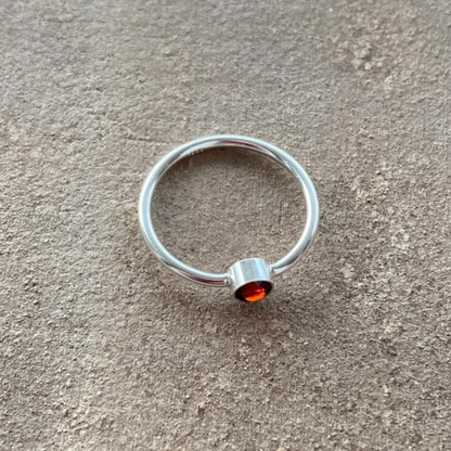 Handmade Garnet Sterling Silver Ring: January Birthstone