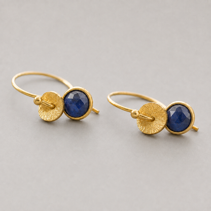 24k gold vermeil and sapphire earrings.