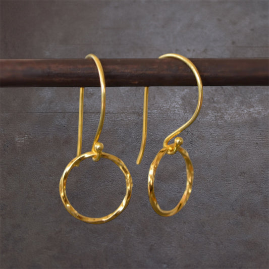 24k Gold Vermeil Circle Earrings.