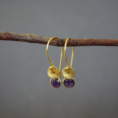 24k gold vermeil and amethyst earrings.