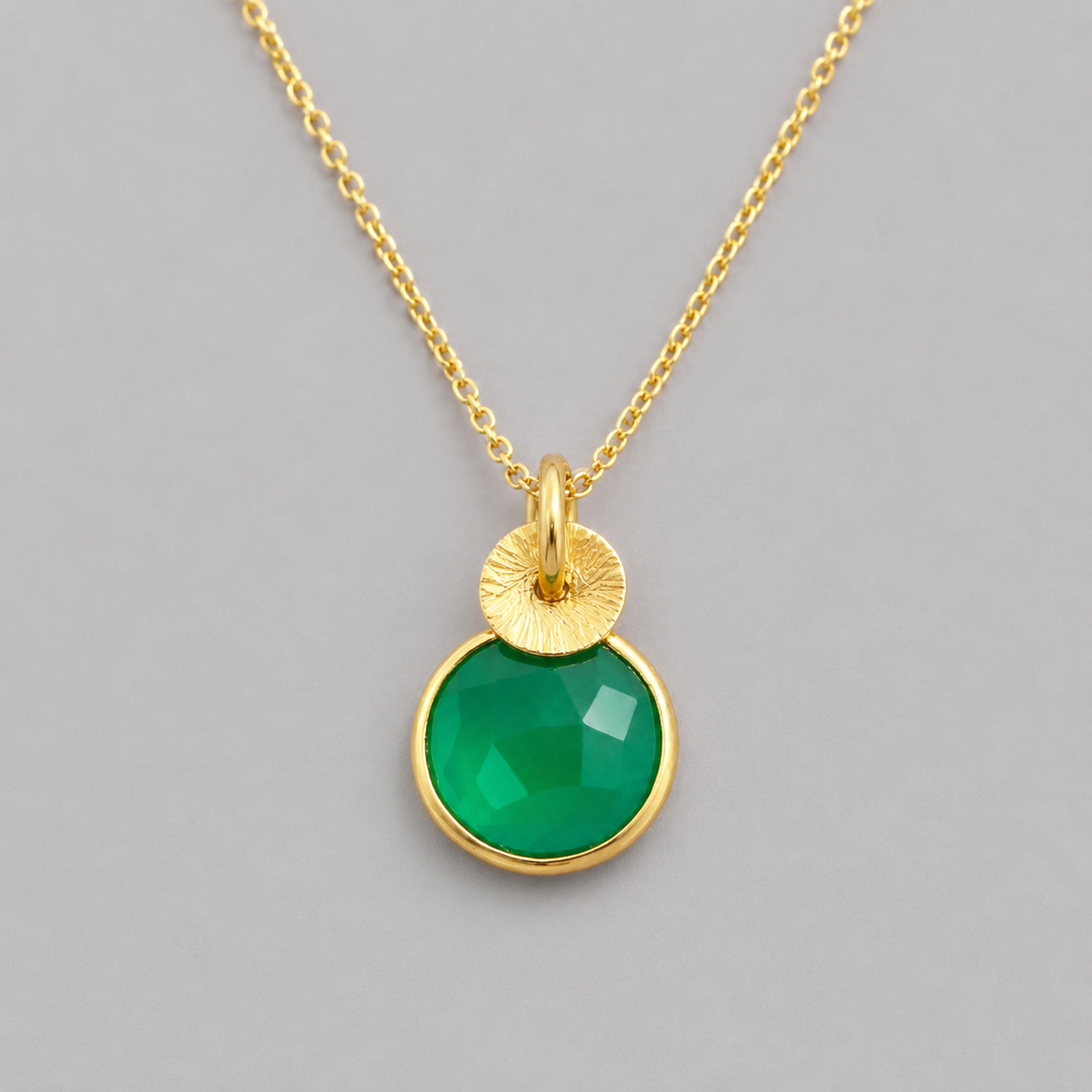 Green Onyx 24k Gold Vermeil Necklace