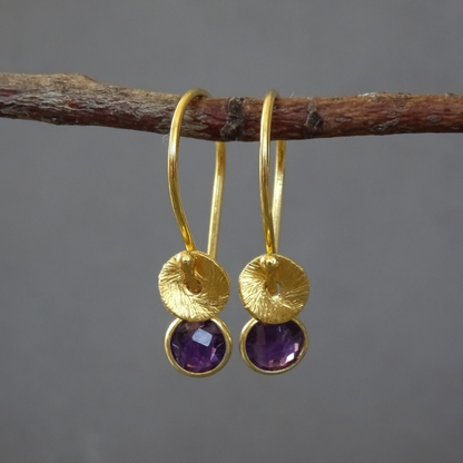 24k gold vermeil and amethyst earrings.