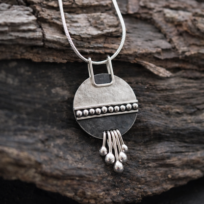 Sterling Silver Disc Necklace.
