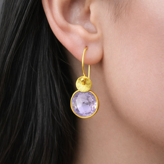 Lilac Amethyst Earrings in 24k Gold Vermeil