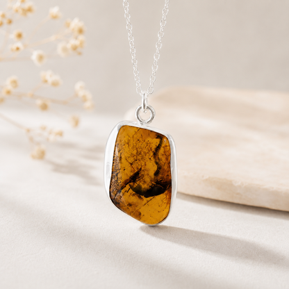 Natural Baltic Amber Sterling Silver Necklace
