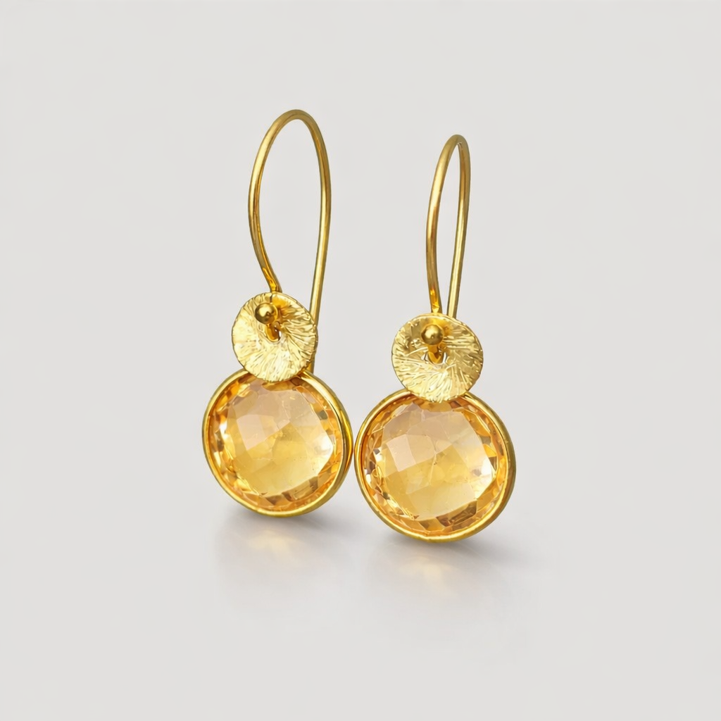 Citrine Gold Vermeil Drop Earrings