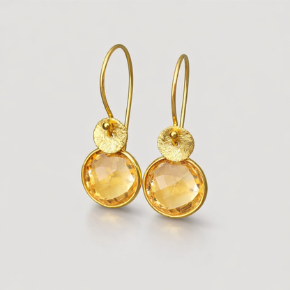 Citrine Gold Vermeil Drop Earrings