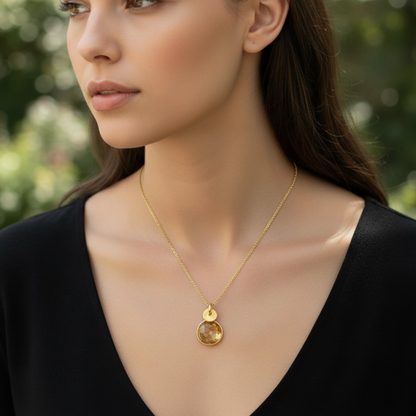 Citrine Gold Vermeil Necklace
