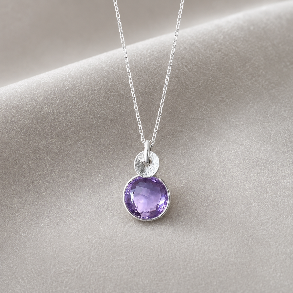 Lilac Amethyst Sterling Silver Pendant Necklace