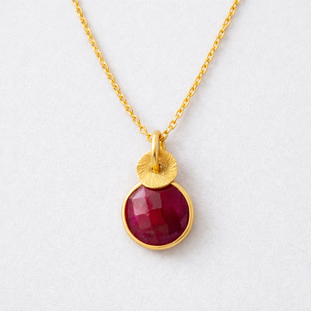 24k Gold Vermeil Ruby Necklace