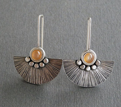 Peridot Sterling Silver Fan Earrings.