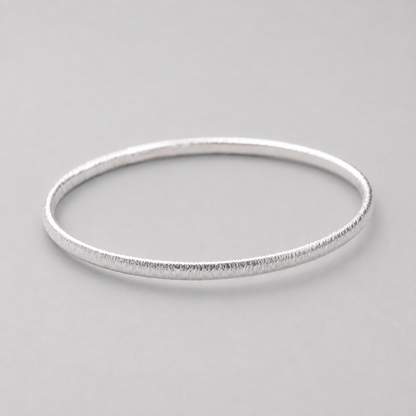 Hammered Sterling Silver Bangle Bracelet – Solid 925 Silver Stacking Bangle