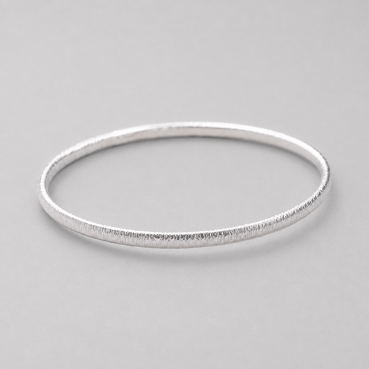 Hammered Sterling Silver Bangle Bracelet – Solid 925 Silver Stacking Bangle