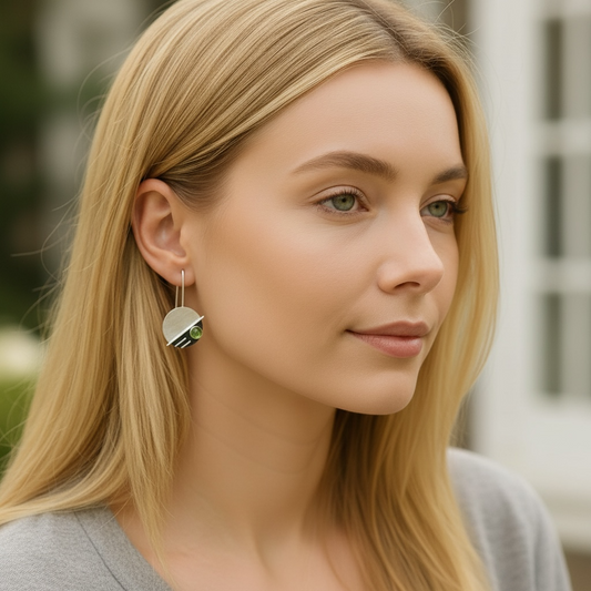 Peridot sterling silver earrings.