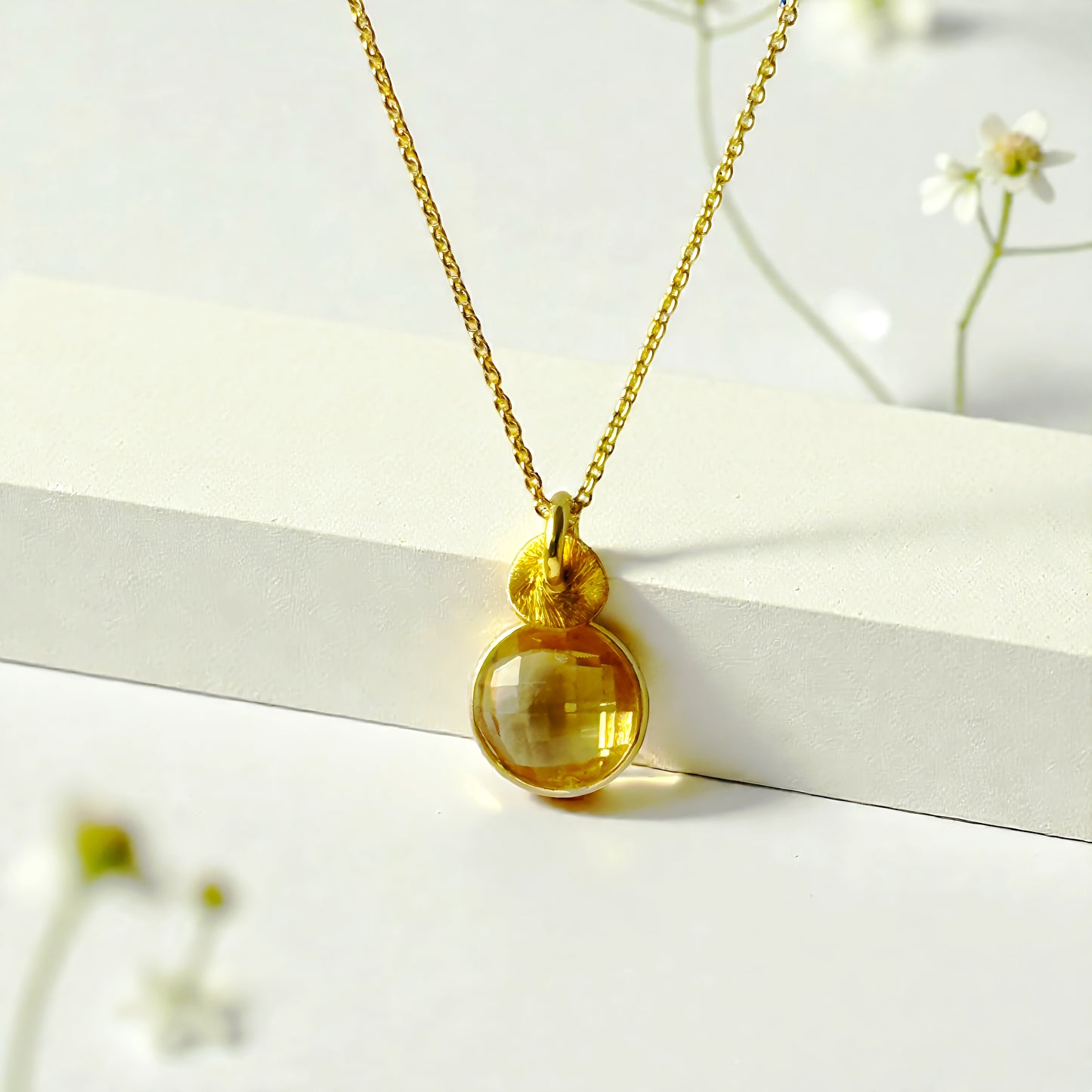 Citrine Gold Vermeil Necklace