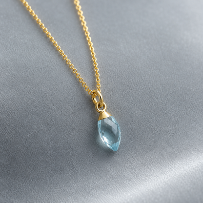 24k Gold Vermeil Sky Blue Topaz Necklace