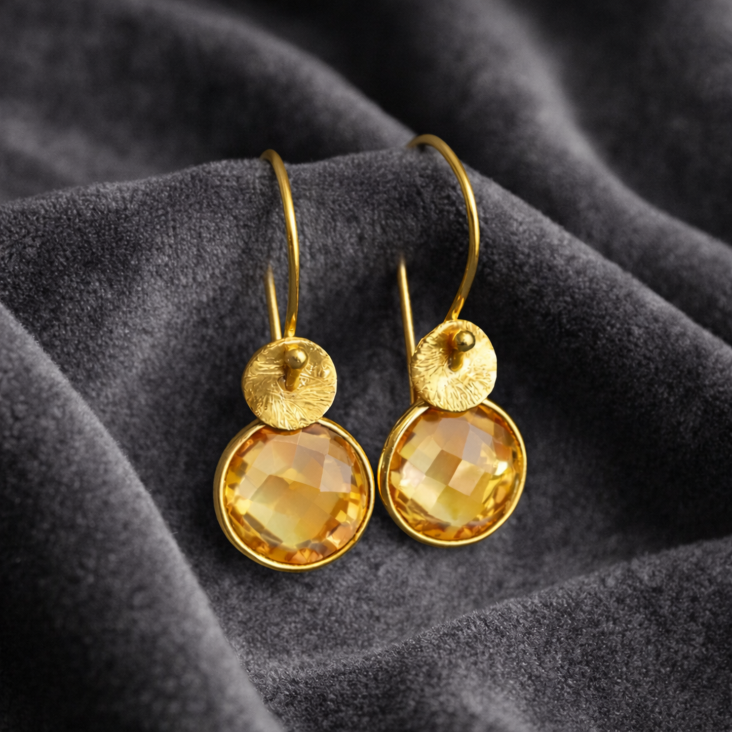 Citrine Gold Vermeil Drop Earrings